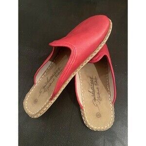 Men’s Slippers Slip-on EU 43 44 genuine fine leather Red sandals